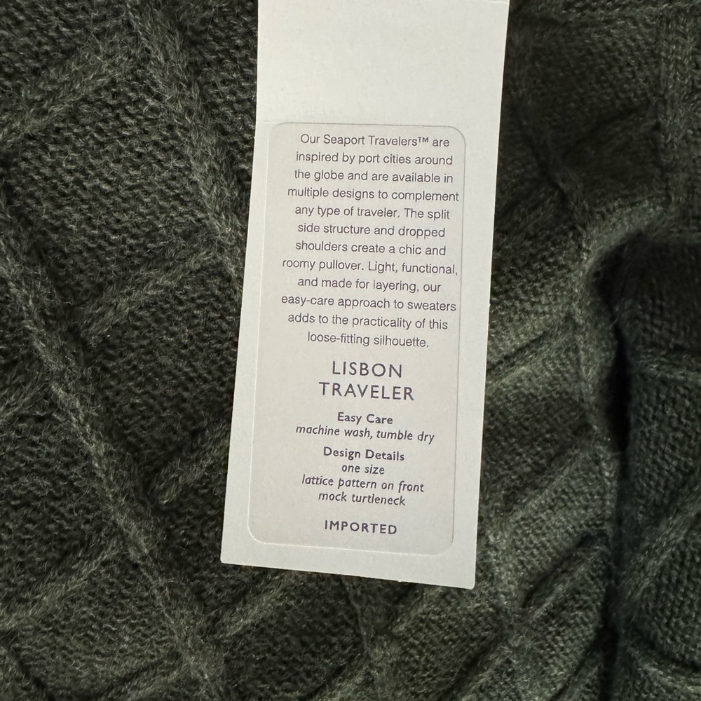 Mersea Mer Sea One Size Hunter Green Lisbon Traveler Knit Mock Neck Sweater - Picture 5 of 5